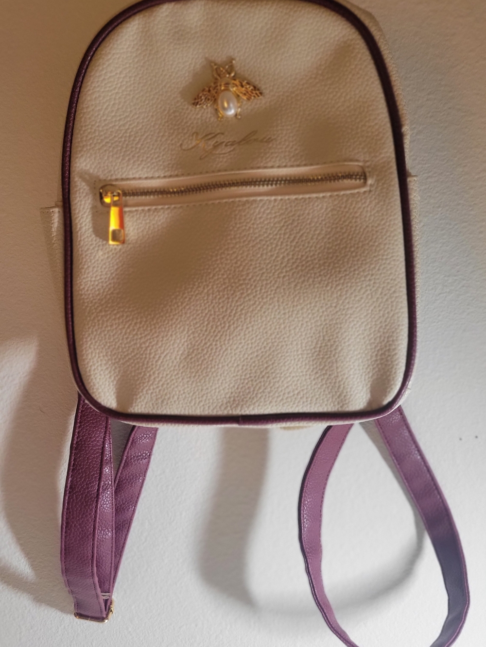 Othr Cream and Plum Mini Backpack